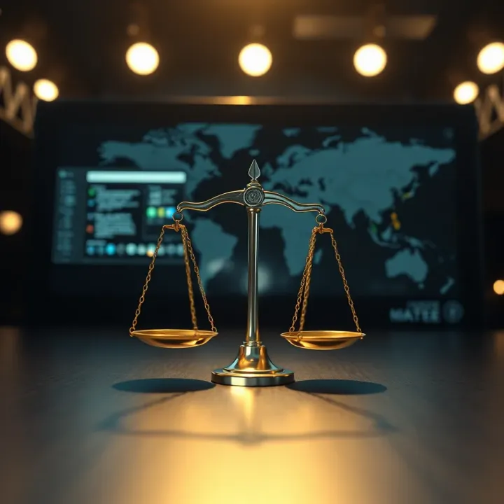Graphic showing hacking tactics and legal scales symbolizing ethical concerns