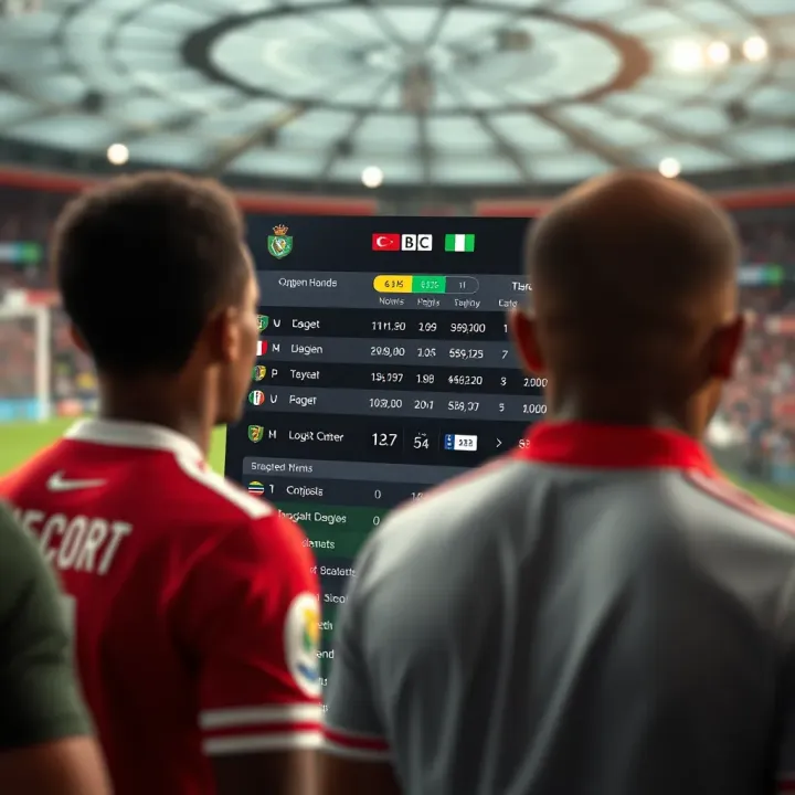 Football betting interface showing odds and statistics with Nigerian currency symbols for localized wagering insights