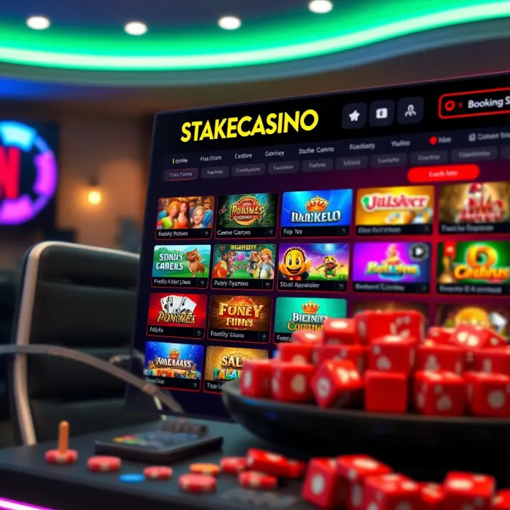User interface of StakeCasino Shop showing various game options and booking features accessible to Nigerian players
