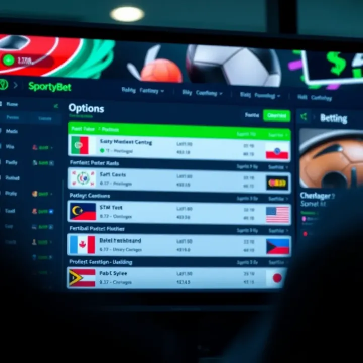 User-friendly dashboard showing betting options on SportyBet platform