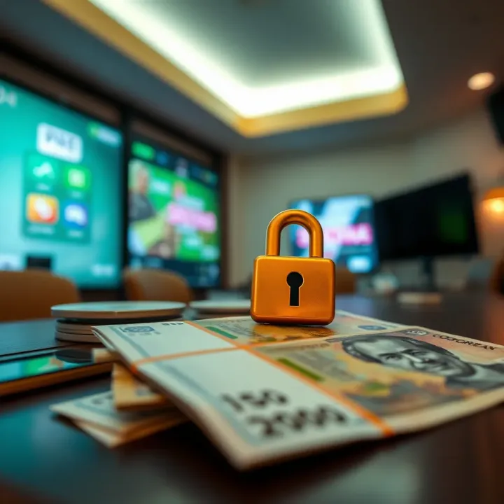 Digital payment icons and Nigerian currency notes symbolizing secure transactions