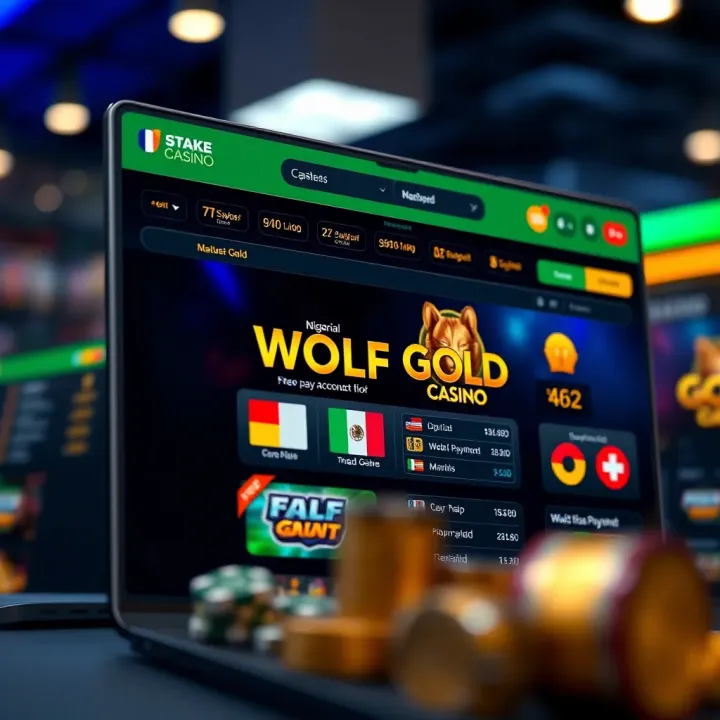 Nigerian Online Casino Dashboard with Wolf Gold Free Play Nigerian online casino dashboard displaying local payment methods and Wolf Gold free play option