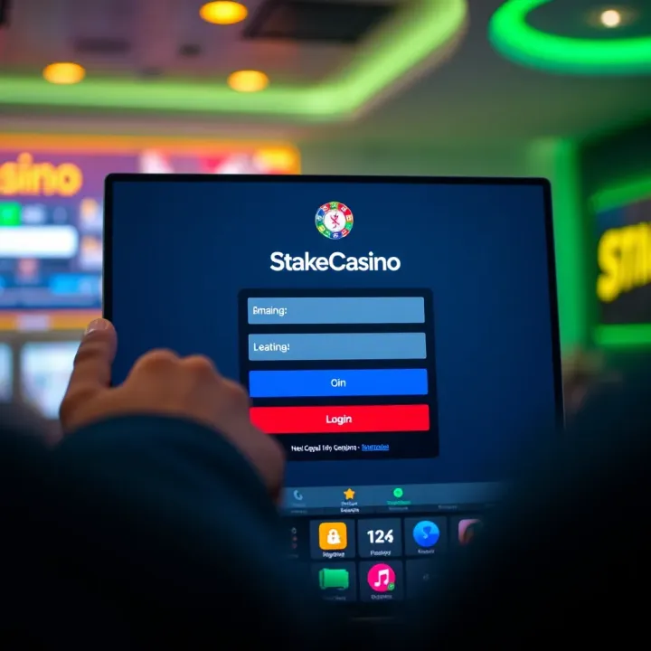 User interface showing login screen for StakeCasino with Nigerian currency options
