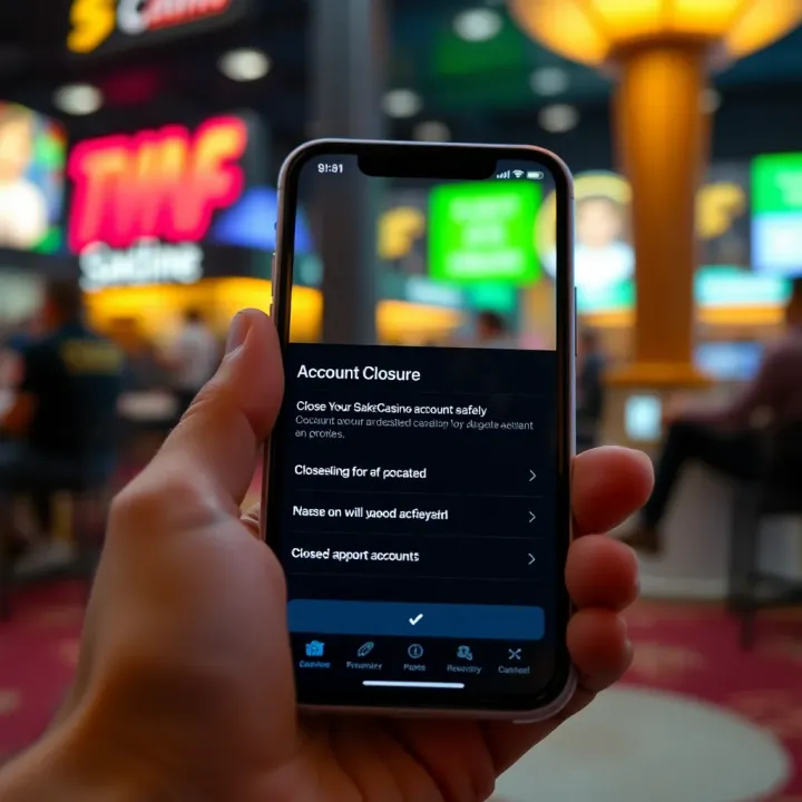 Account Closure Confirmation on Mobile Confirmation screen on a smartphone showing options to close a StakeCasino account safely
