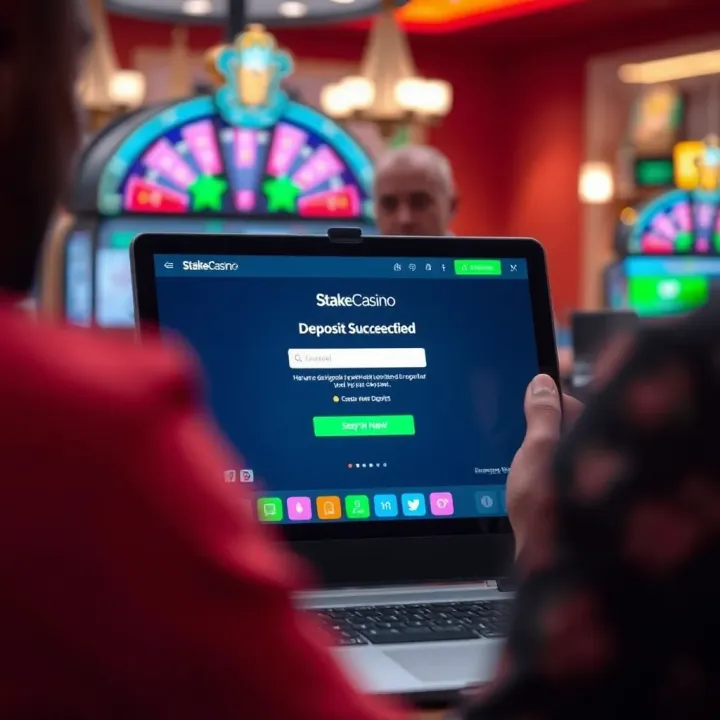 Secure Deposit Confirmation on StakeCasino Secure online transaction confirmation screen showing successful deposit on StakeCasino
