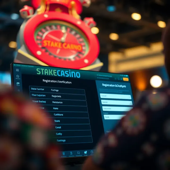 User interface showing registration and verification options on StakeCasino platform in Nigeria