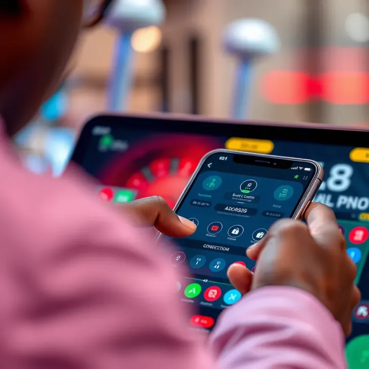 Secure Navigation on StakeCasino Mobile Platform User navigating StakeCasino mobile platform with secure connection indicators