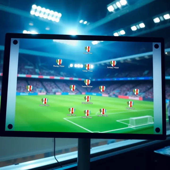 Tactical formation of an Italian Serie A football team displayed on a digital board