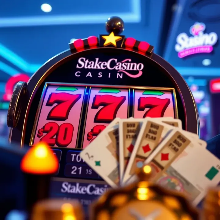 Boost Your Winnings with StakeCasino Bonus Offers Illustration of a slot machine with bonus symbols and Nigerian currency notes