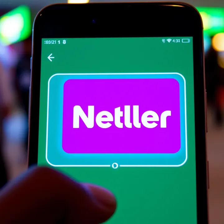 Secure digital payment interface displaying Neteller logo on a modern device screen