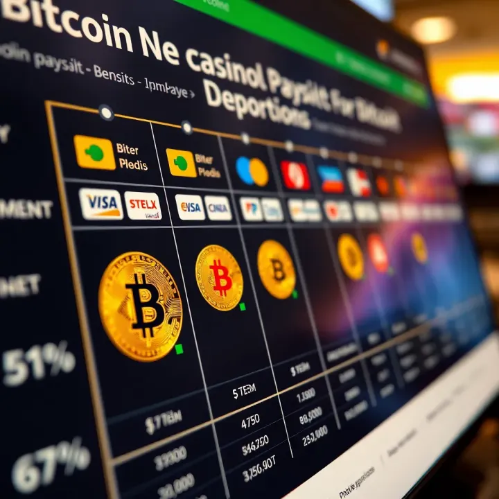 Comparison chart illustrating different payment methods with Bitcoin highlighted for online casino deposits