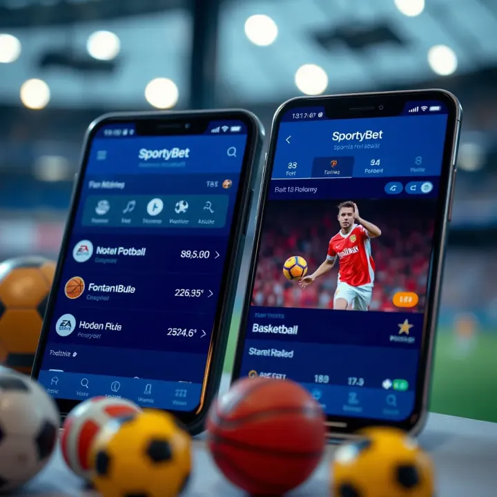 Display of popular sports betting options on SportyBet app including football and basketball with betting odds