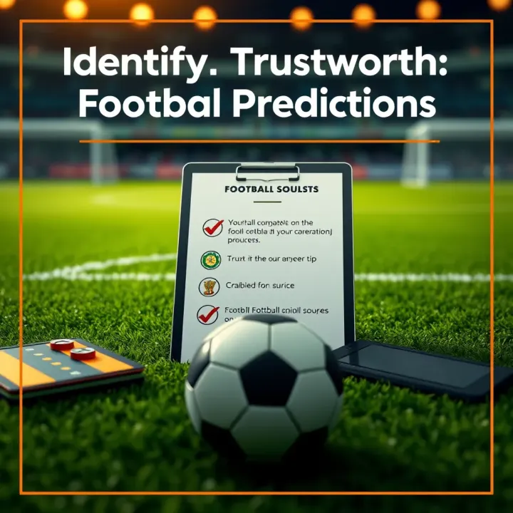 Graphic showing a checklist and digital devices indicating trustworthy sources for free football prediction tips