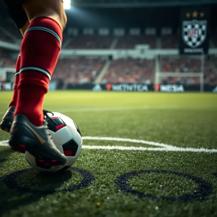 Football pitch with strategic markings representing goal prediction analysis