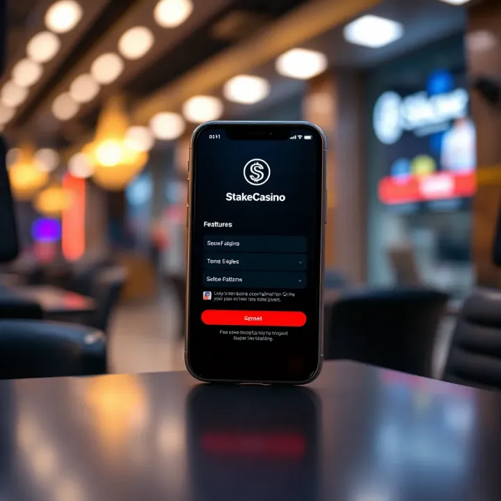 Smartphone showcasing secure account management features of StakeCasino mobile platform