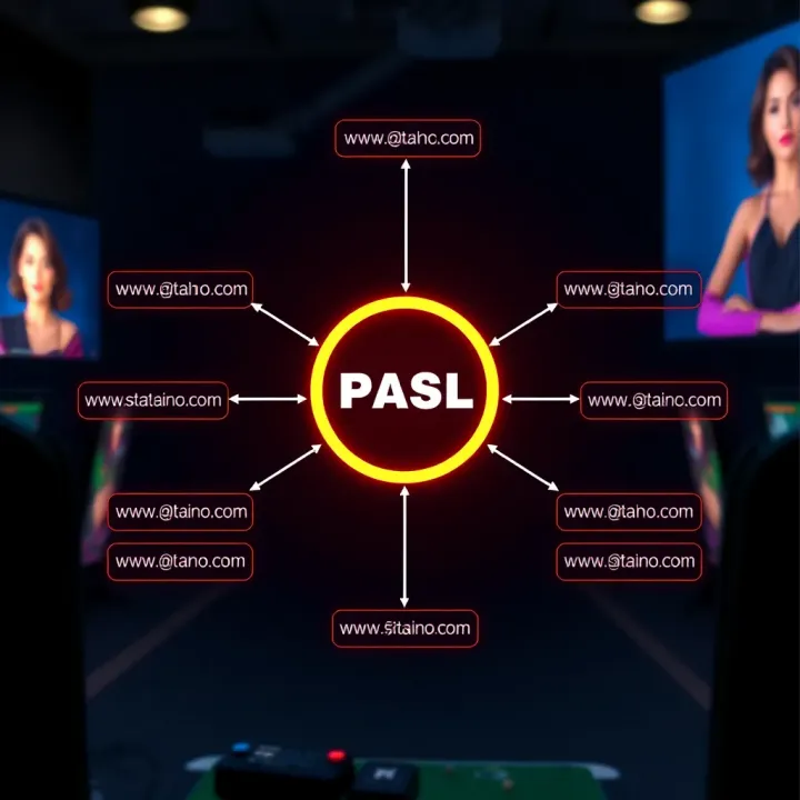 Diagram showing multiple web addresses connecting to a central online casino platform