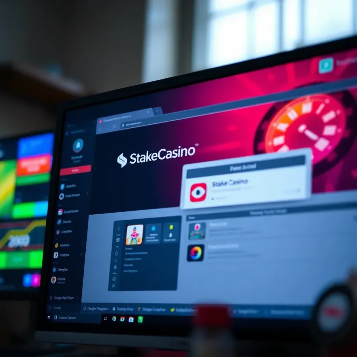 Installing the StakeCasino App on PC Computer screen displaying the StakeCasino app installation window with clear interface details