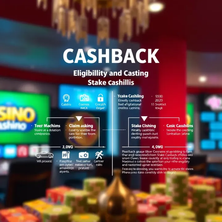 Diagram showing eligibility criteria and claiming methods for StakeCasino cashback promotion