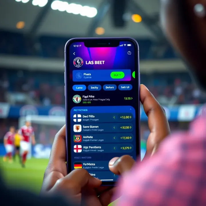 Mobile phone displaying StakeCasino betting interface with English Premier League matches and betting options