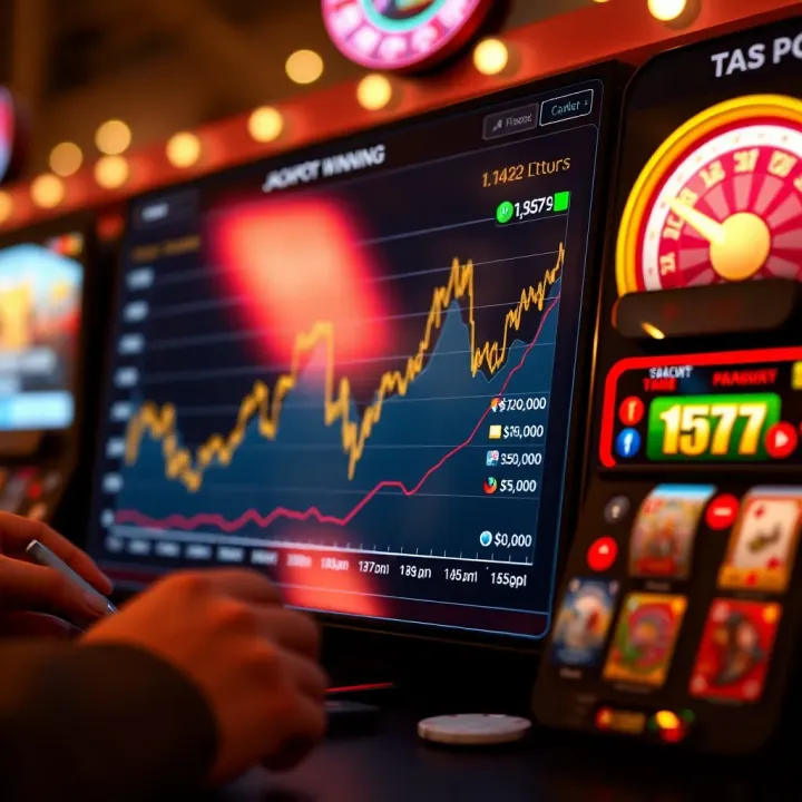 Graph showing trends and factors influencing jackpot winning chances on an online casino platform