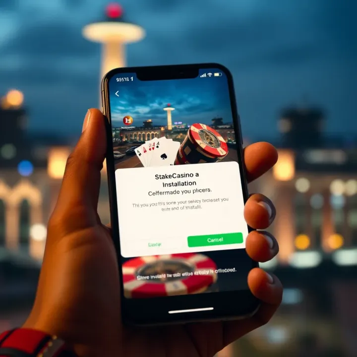 Secure mobile device showing installation confirmation of StakeCasino Kenya APK for Nigerian players