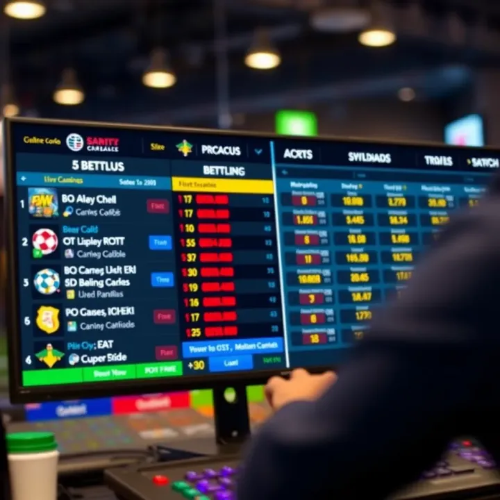 Interface displaying live betting odds and strategies for online casino games