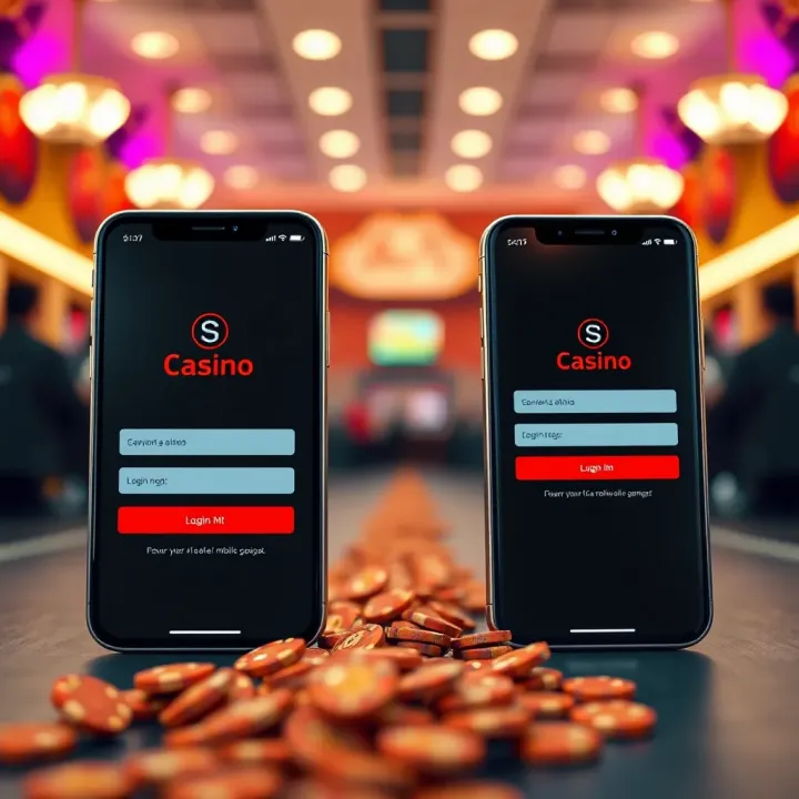 Side-by-side comparison of old StakeCasino mobile login layout and modern streamlined mobile login screen highlighting design evolution