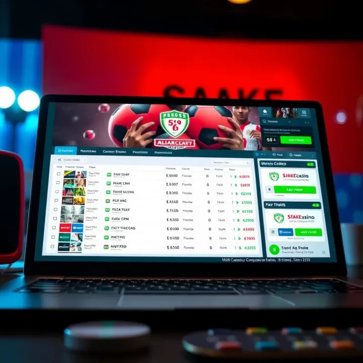 Comprehensive Betting and Secure Payments for Nigerian Users on StakeCasino Digital interface showing diverse betting options and payment methods on a sleek online platform