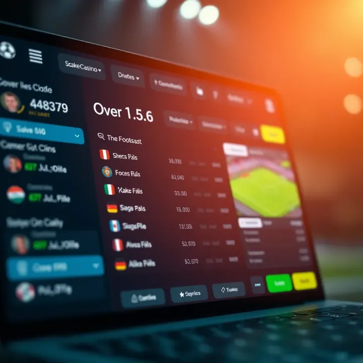 Screenshot of StakeCasino betting interface showing the over 1.5 market and betting options for football matches