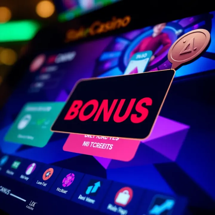 Illustration showing a digital casino interface with reload bonus notification and a wallet symbol to represent bonus credits