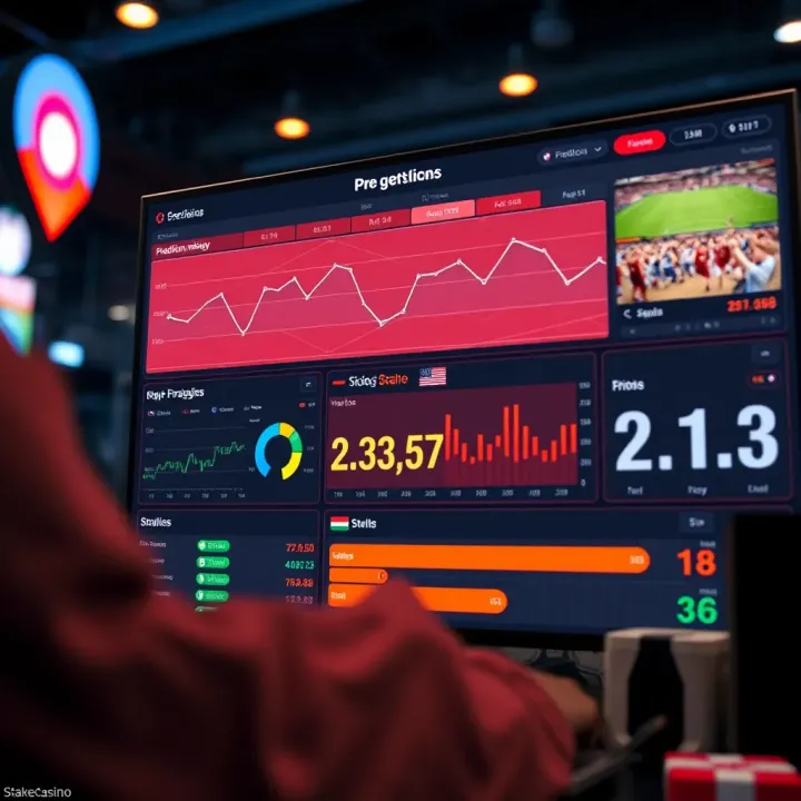 Interface of StakeCasino Rocketman Predictor displaying prediction analytics and game statistics for player strategy