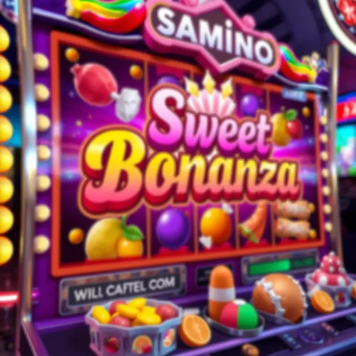 Sweet Bonanza Slot Game Interface on StakeCasino Colorful Sweet Bonanza slot game interface with vibrant candies and fruits on StakeCasino platform