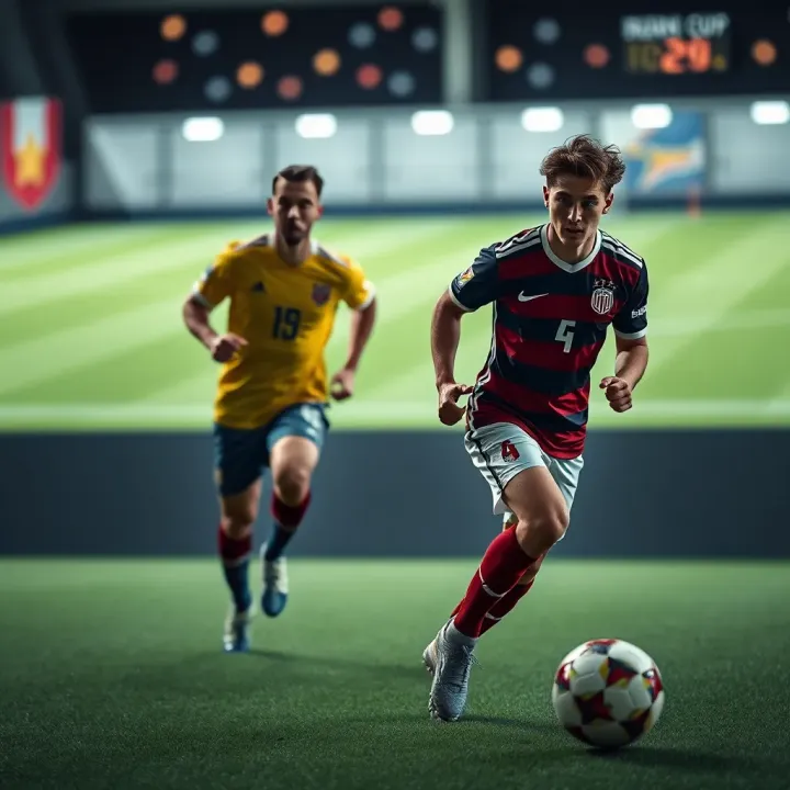 A detailed infographic showing key football teams and players to watch in the World Cup