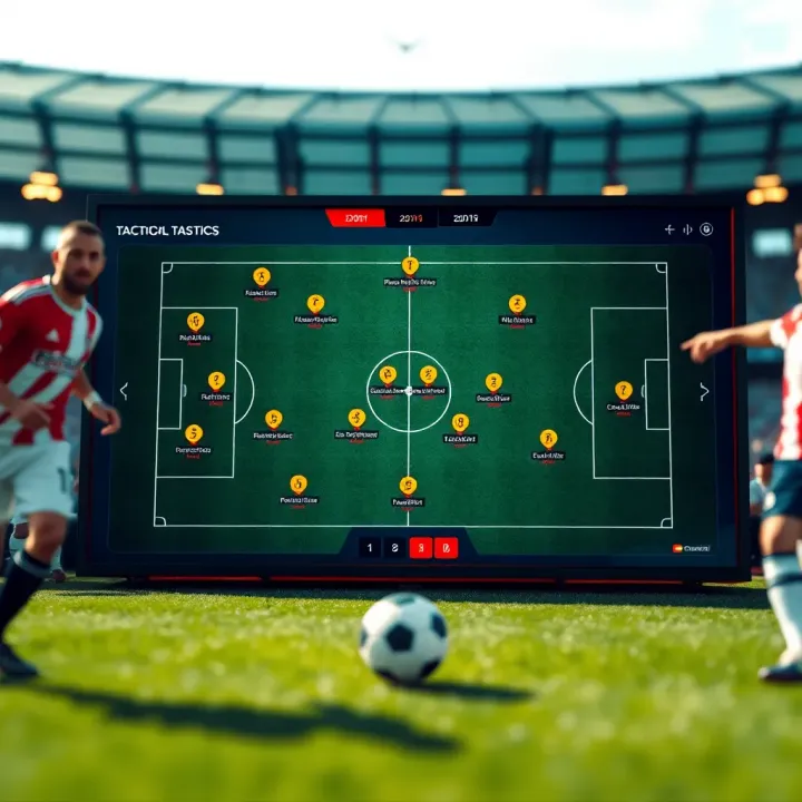 Football tactics board showing strategic formations and player movements for upcoming games