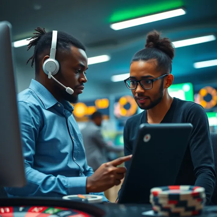 Customer support agent assisting a client with online casino deposit concerns