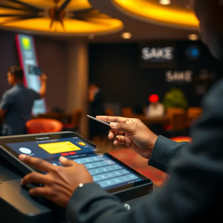 User interacting with a digital payment interface to deposit funds securely