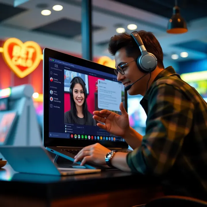 Navigating Customer Service Concerns at StakeCasino Customer support representative assisting a user via live chat on a laptop screen