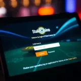 Secure login interface of StakeCasino on a digital device showing username and password fields
