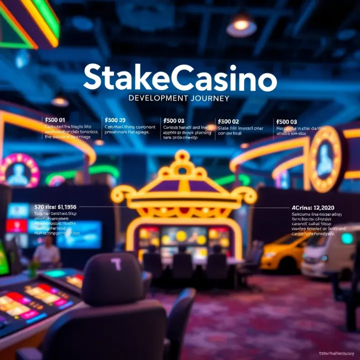 Diagram illustrating the evolution of StakeCasino from Old Shop with key milestones