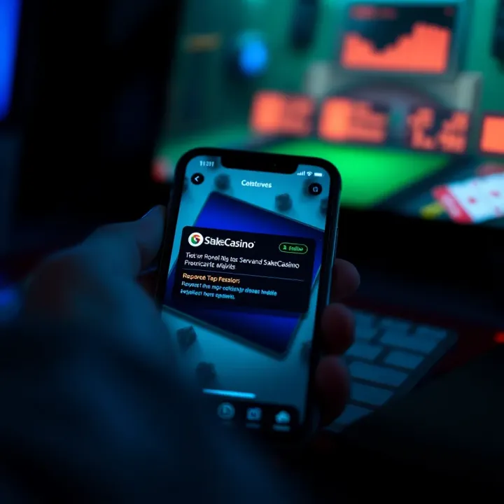 Mobile phone displaying StakeCasino app with error notification